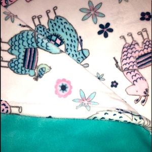 Shanon Minky  Aqua and llama baby blanket